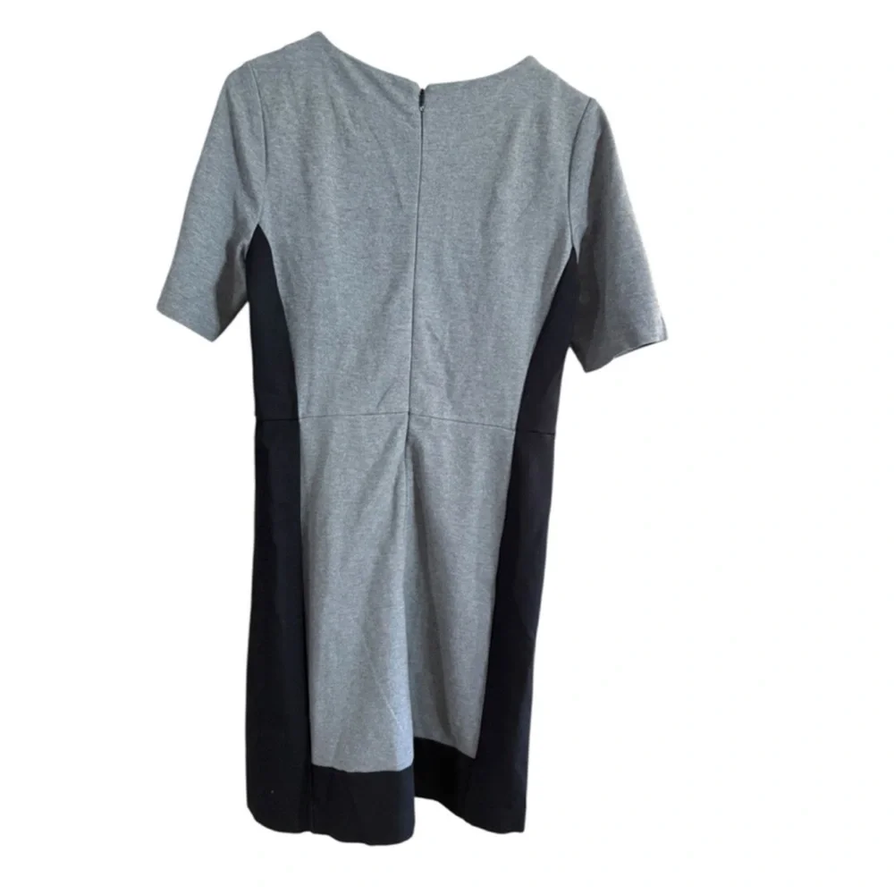J. Crew Gray and Black Midi Dress